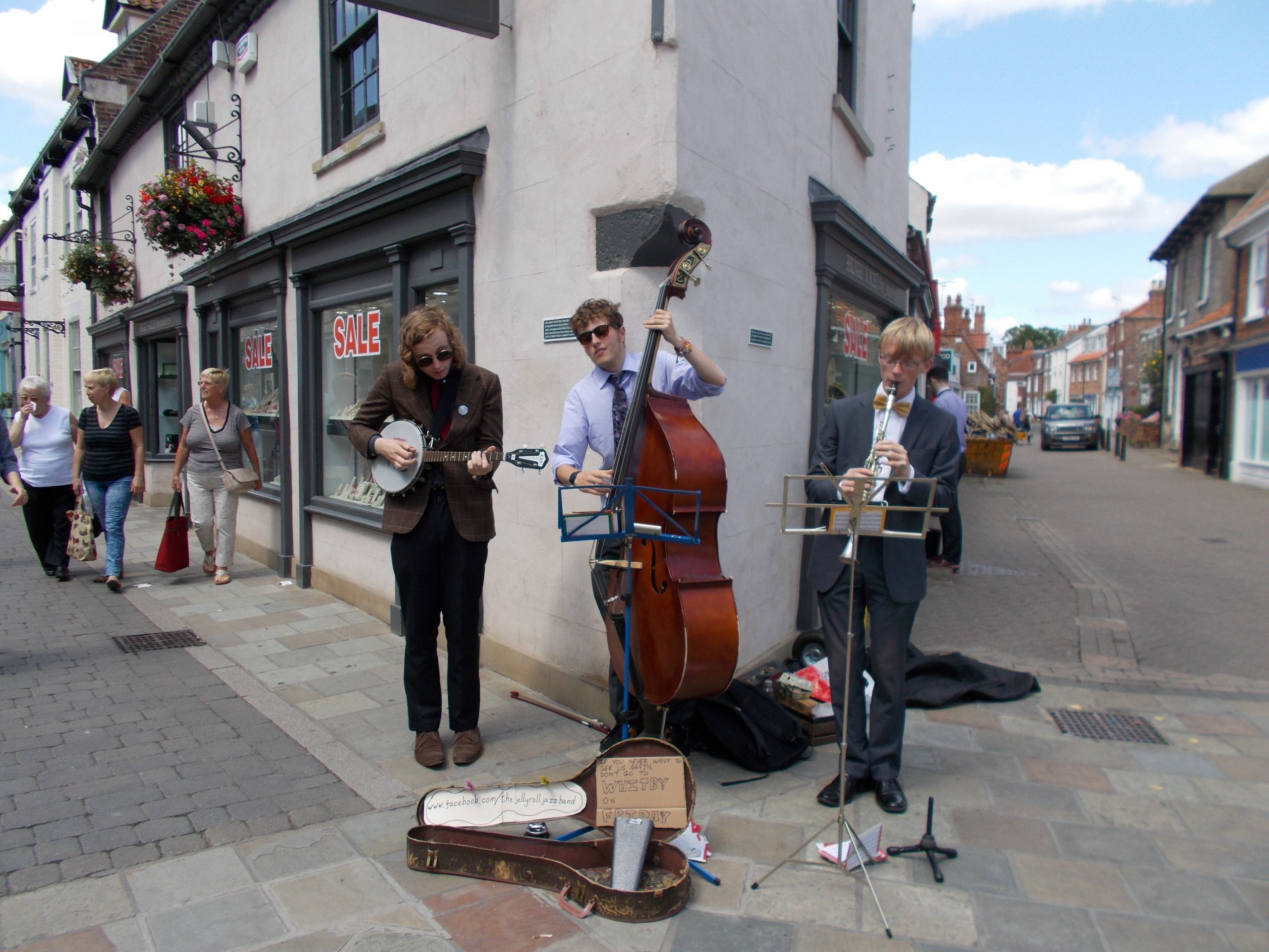 The Jelly Roll Jazz Band busking in Beverley, 2015