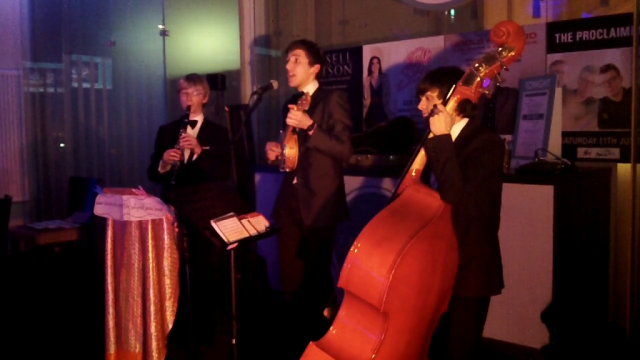 The Jelly Roll Jazz Band performing in Farrer's Bar & Brasserie, Scarborough Spa Complex, April 2016