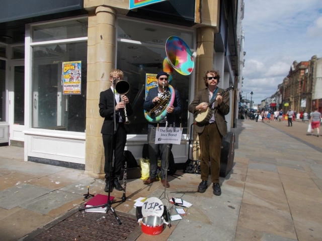 The Jelly Roll Jazz Band playing for the Rotary Club of Scarborough Cavaliers charity market, August 2021.