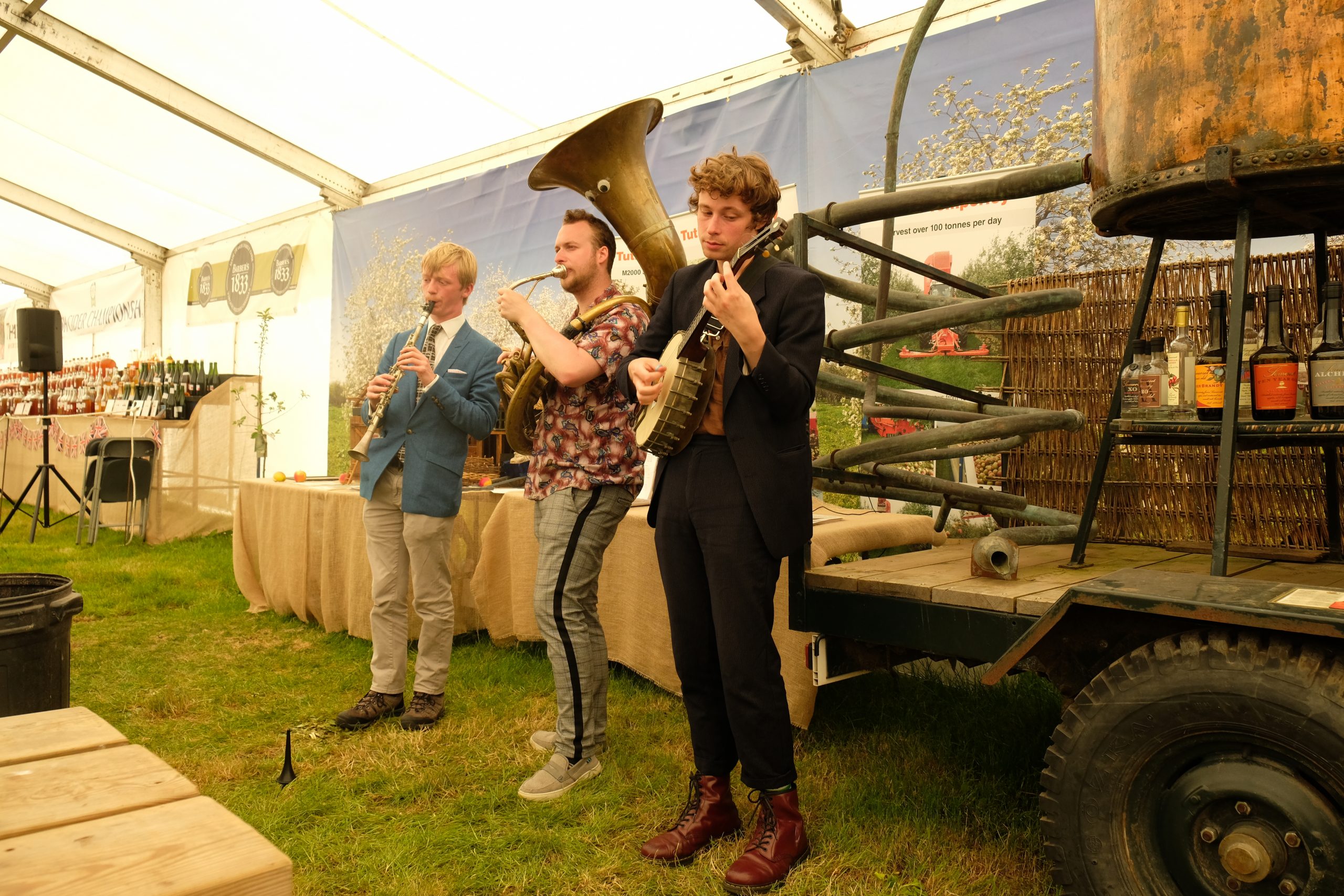 The Jelly Roll Jazz Band performing at the Royal Bath and West Show, May 2019