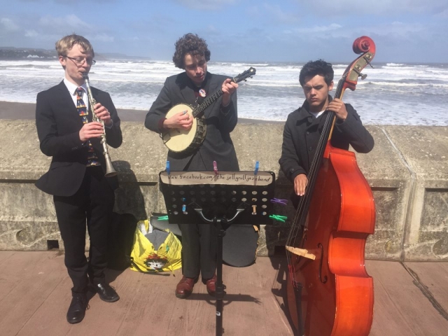 The Jelly Roll Jazz Band performing for The Tour de Yorkshire on Scarborough sea front, May 2019