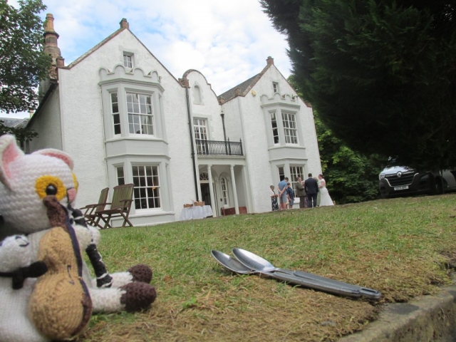 Clarence the Clarinet-Playing Cat and Boris the Bass-Playing Bear | Wedding reception, Pitcalzean House (Tain), August 2022